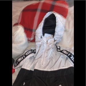 A zip up silky hodie